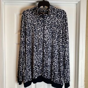 Spense Sport Woman Velour Gray Cheetah Leopard Jacket